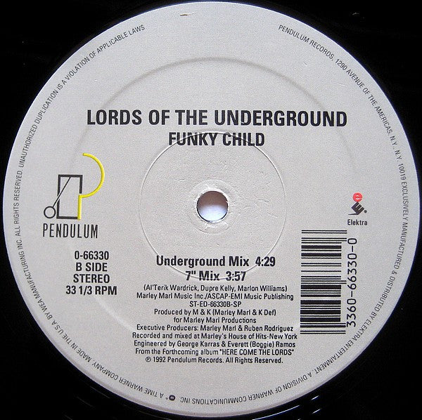 Lords Of The Underground : Funky Child (12")