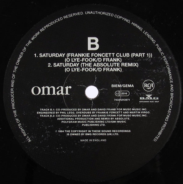 Omar : Outside / Saturday (12")