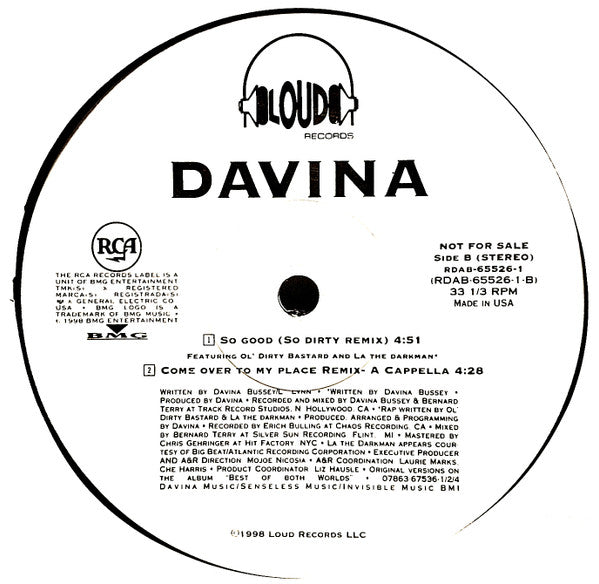 Davina : Come Over To My Place (Remix) (12", Promo)
