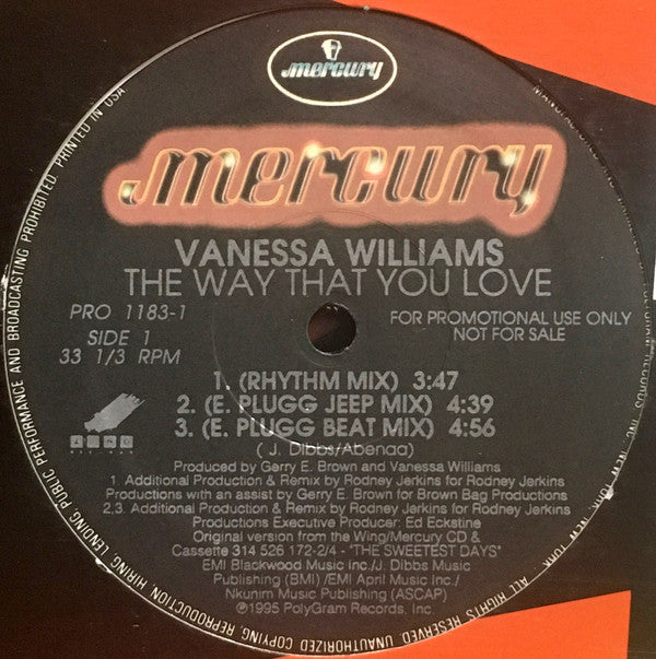 Vanessa Williams : The Way That You Love (12", Promo)