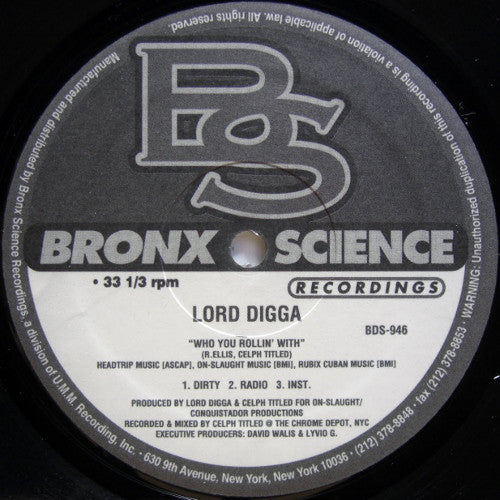 Lord Digga : Who You Rollin' With (12", Maxi)