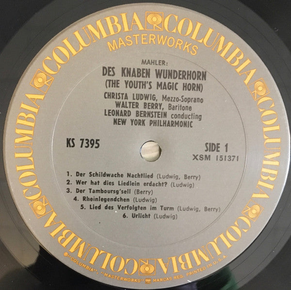 Gustav Mahler - Christa Ludwig, Walter Berry, Leonard Bernstein, The New York Philharmonic Orchestra : Des Knaben Wunderhorn (The Youth's Magic Horn) (2xLP, Album)