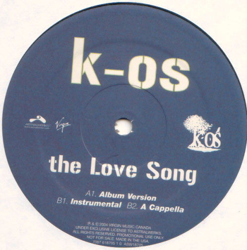 K-OS : The Love Song (12", Promo)