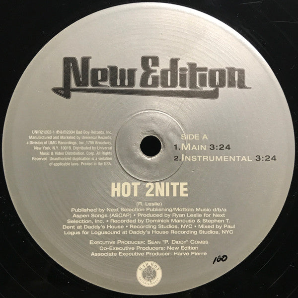 New Edition : Hot 2Nite / All On You (12", Promo)