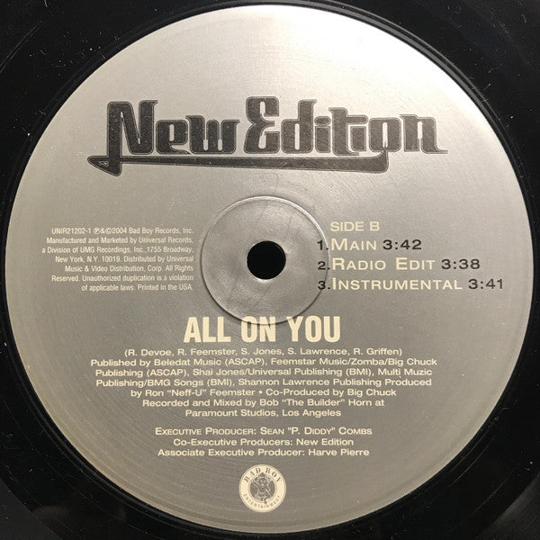 New Edition : Hot 2Nite / All On You (12", Promo)