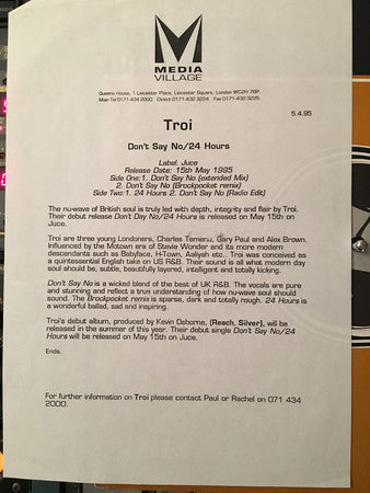 Troi : Don't Say No / 24 Hours (12")