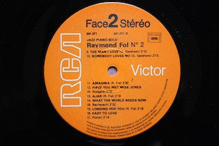 Raymond Fol : Jazz Piano Solo / Raymond Fol N°2 (LP, Album)