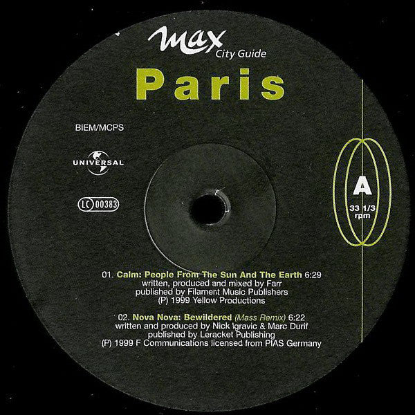 Various : Sound Of The City - Paris (12")