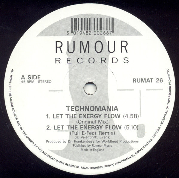 Technomania : Let The Energy Flow (12")