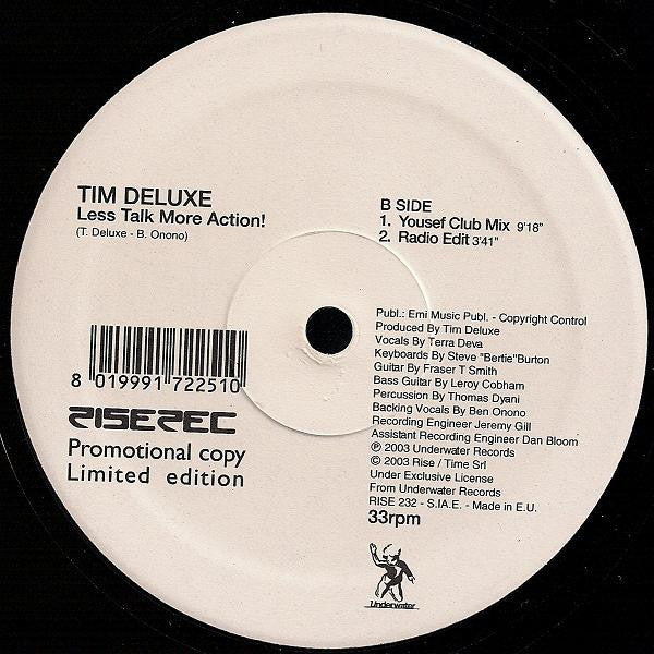 Tim Deluxe : Less Talk More Action! (12", Ltd, Promo)