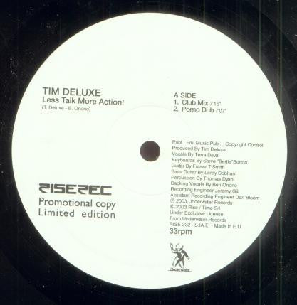 Tim Deluxe : Less Talk More Action! (12", Ltd, Promo)
