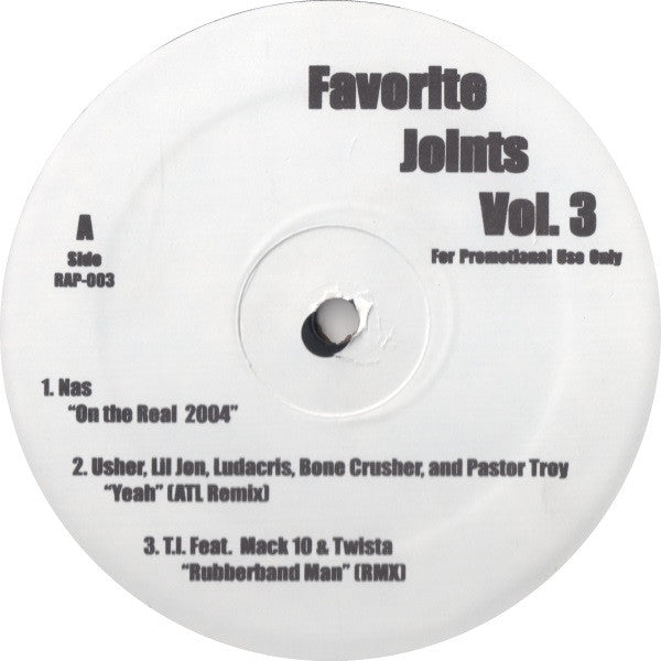 Various : Favourite Joints Vol. 3 (12", Promo, Unofficial)