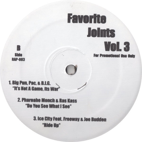 Various : Favourite Joints Vol. 3 (12", Promo, Unofficial)