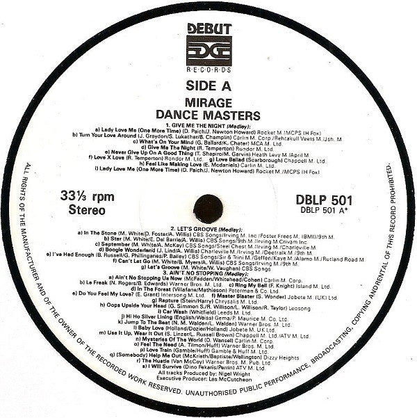 Mirage (12) : Dance Masters (LP, Mixed)