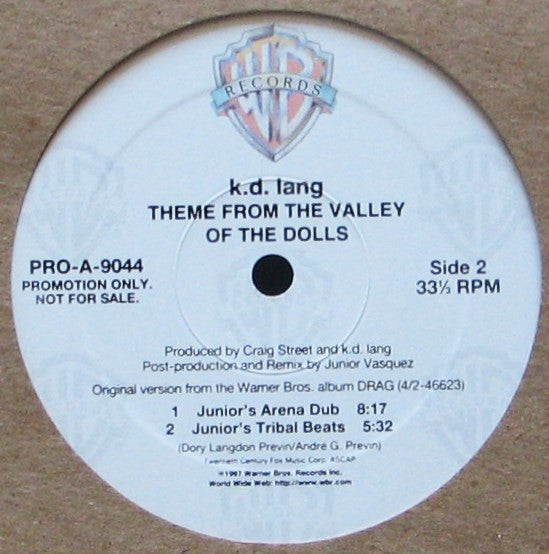 k.d. lang : Theme From The Valley Of The Dolls (12", Promo)