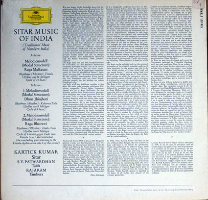 Kartick Kumar : Sitar Music Of India (LP, Album)