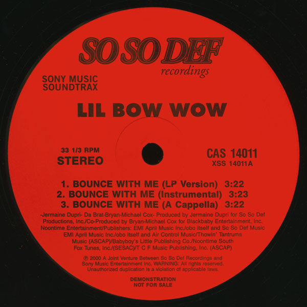 Lil' Bow Wow : Bounce With Me / Ooh Big Momma (12", Promo)