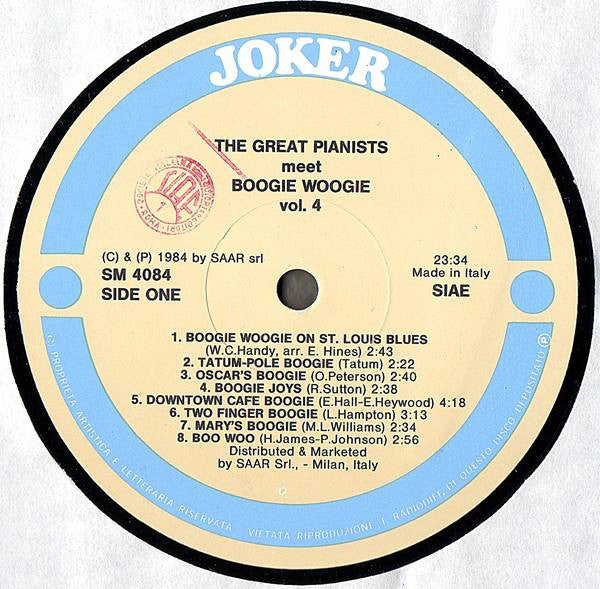 Various : The Great Pianists Meet Boogie Woogie (Vol. 4) (LP, Comp)