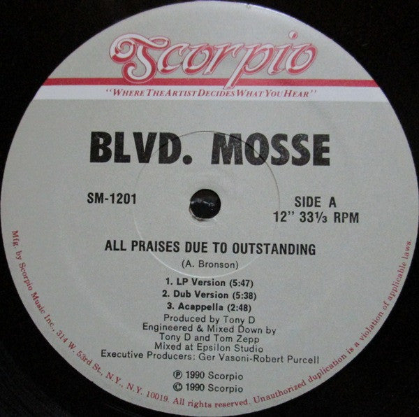 Blvd. Mosse : All Praises Due To Outstanding (12")