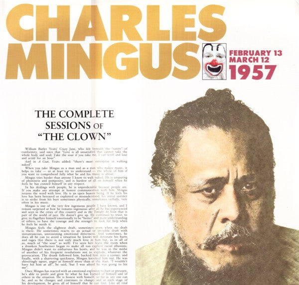 Charles Mingus : The Complete Session Of "The Clown" February 13 - March 12, 1957 (LP, Album, RE, 180)