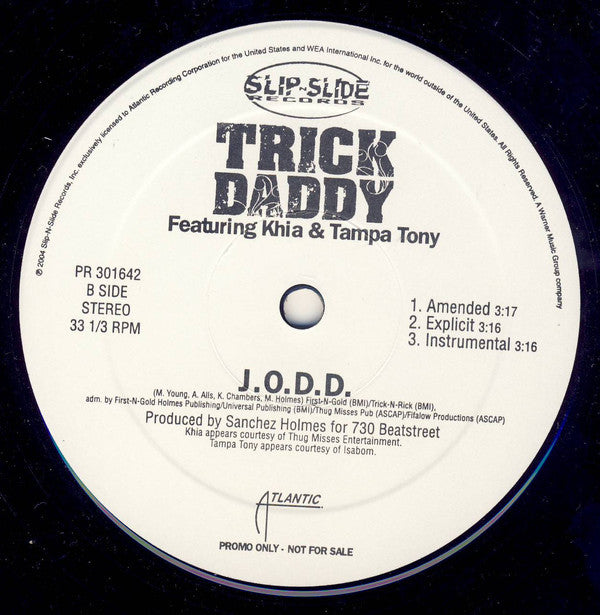 Trick Daddy : Sugar (Gimme Some) / J.O.D.D. (12", Promo)