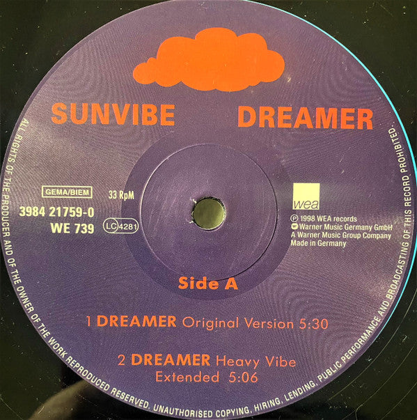 Sunvibe : Dreamer (12", Single)
