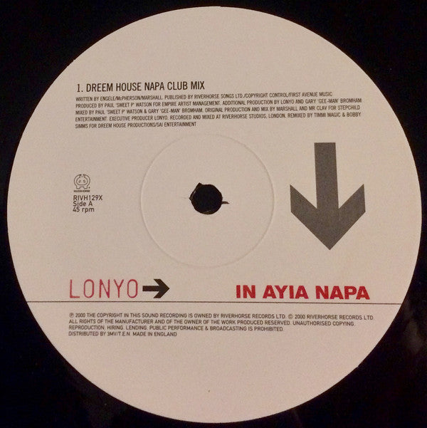 Lonyo : In Ayia Napa (Remixes) (12")