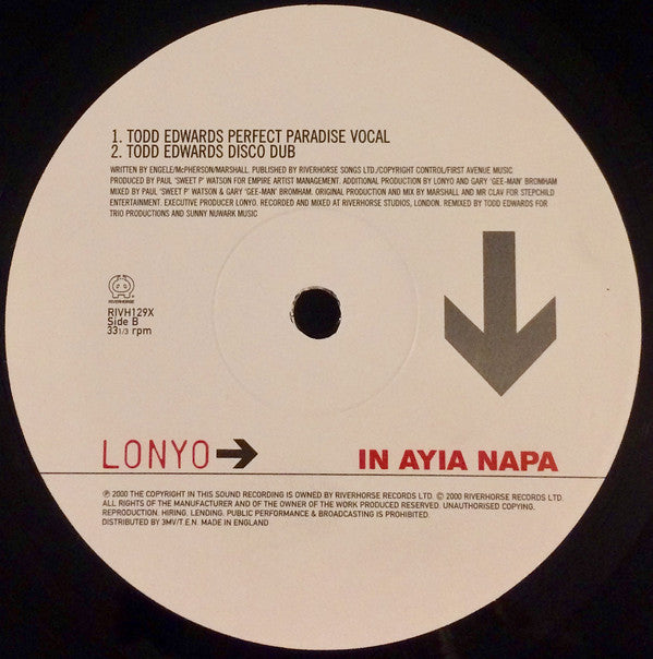 Lonyo : In Ayia Napa (Remixes) (12")