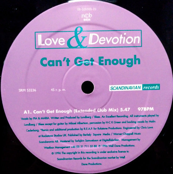 Love & Devotion (2) : Can't Get Enough (12")