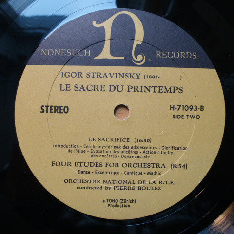 Igor Stravinsky - Pierre Boulez, Orchestre National De France : The Rite Of Spring (Le Sacre du Printemps) (LP, RP)