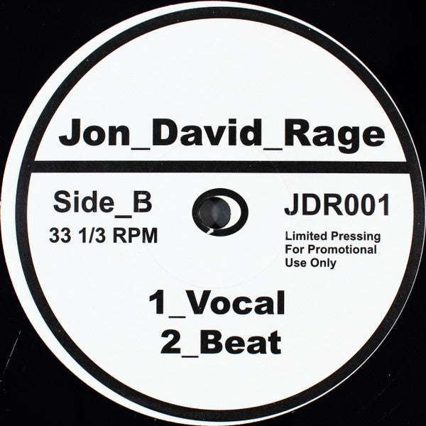 Jon David Rage : How High / Two Turntables (12", Promo)