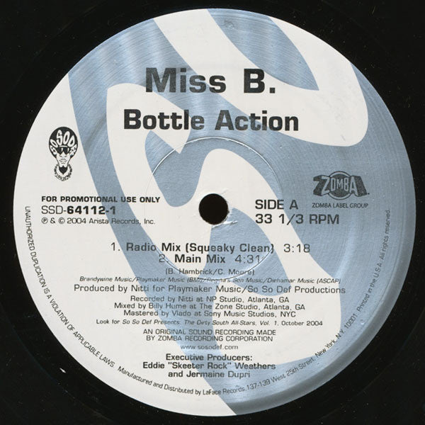 Miss B. : Bottle Action (12", Promo)