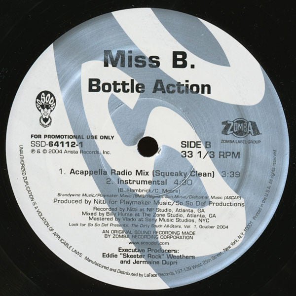 Miss B. : Bottle Action (12", Promo)