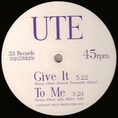 Ute : One Time (12")