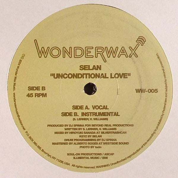 Selan : Unconditional Love (12")
