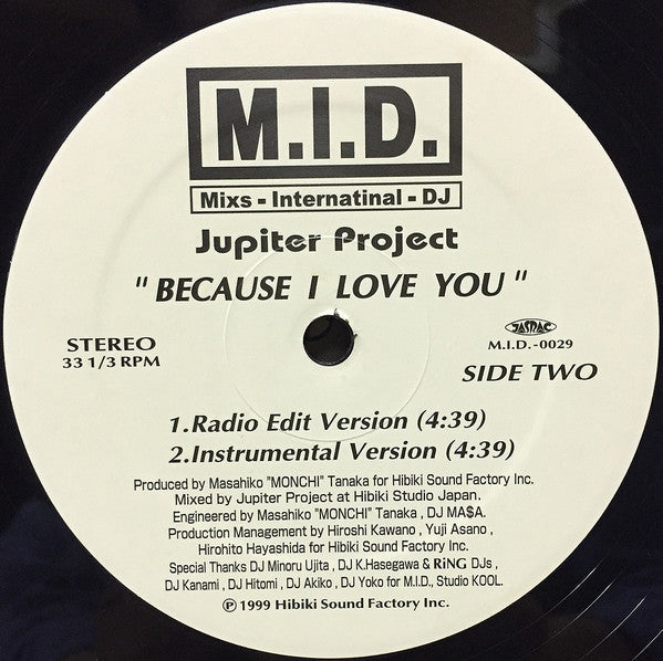 Jupiter Project : Because I Love You (12", Single)