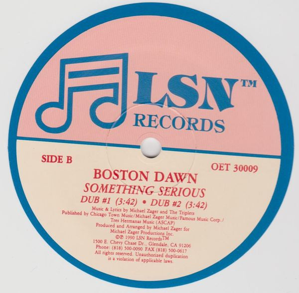 Boston Dawn : Something Serious (12", Whi)