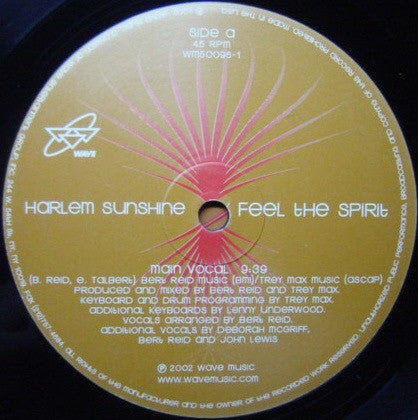 Harlem Sunshine : Feel The Spirit (12")