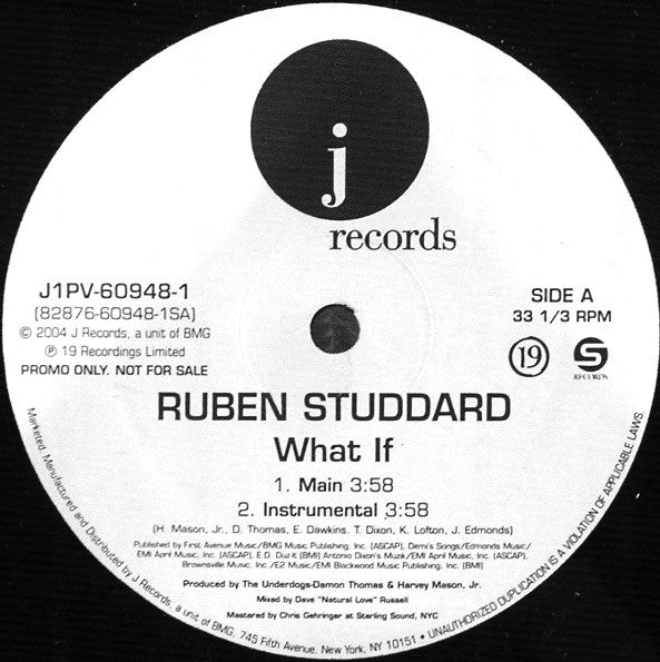 Ruben Studdard : What If (12", Promo)