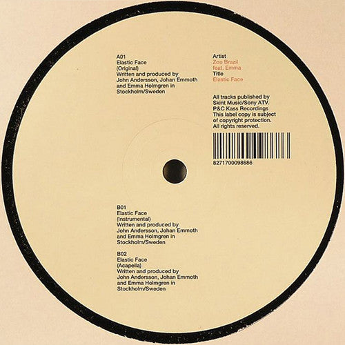 Zoo Brazil feat. Emma Holmgren : Elastic Face (12")