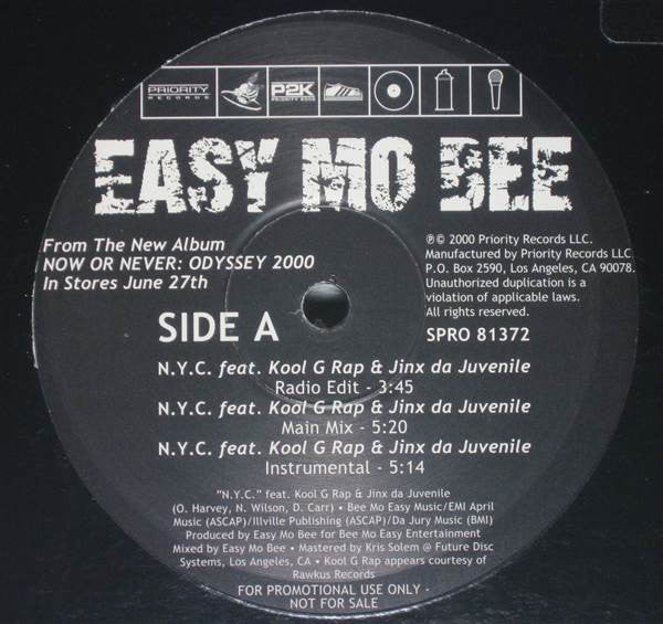Easy Mo Bee : N.Y.C. / Let's Make A Toast (12", Promo)
