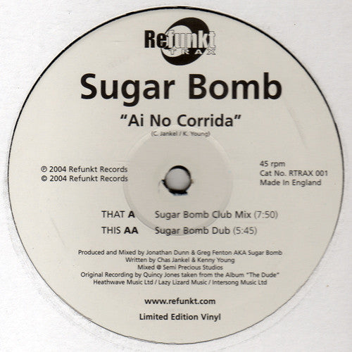 Sugar Bomb : Ai No Corrida (12")