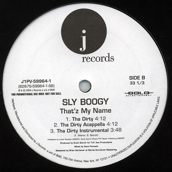 Sly Boogy : That'z My Name (12", Promo)