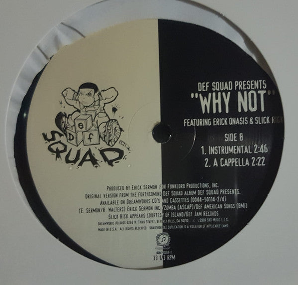 Def Squad Presents Erick Onasis & Slick Rick : Why Not (12")