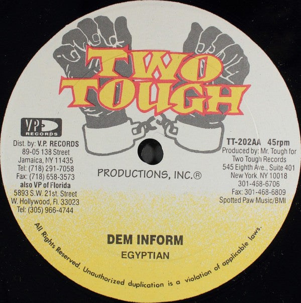 Admiral Tibet / Egyptian (2) : Price Of Life / Dem Inform (12")