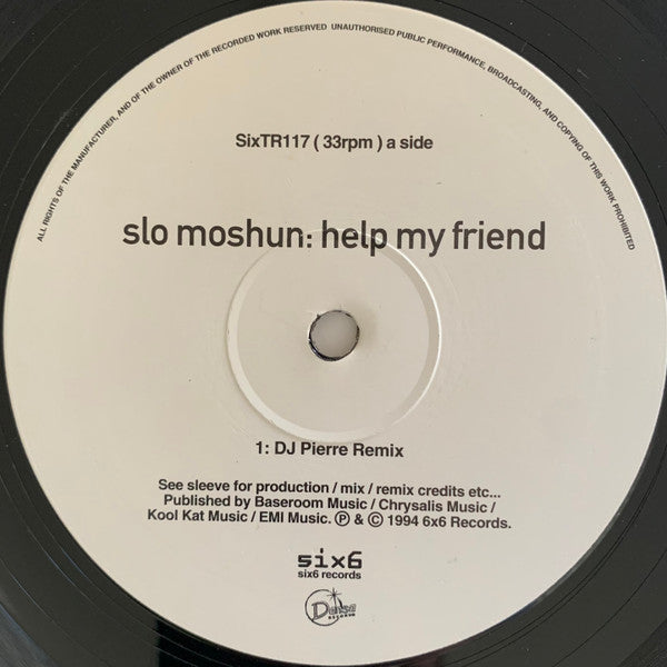 Slo Moshun : Help My Friend (12", Single)