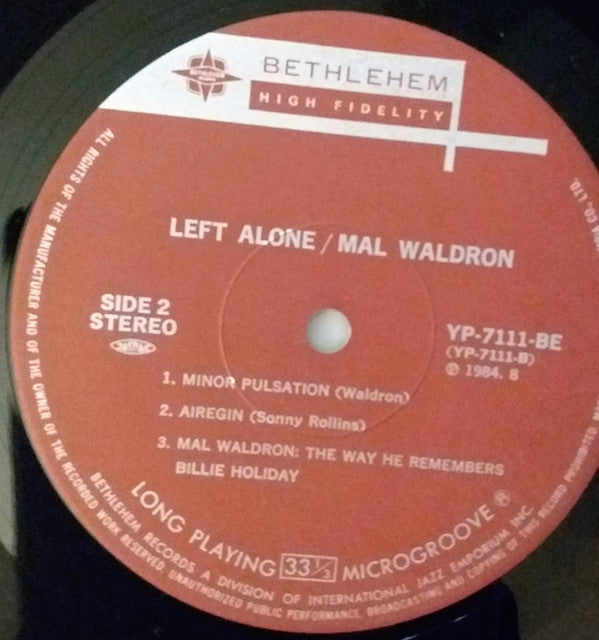 Mal Waldron : Left Alone (LP, Album, RE)