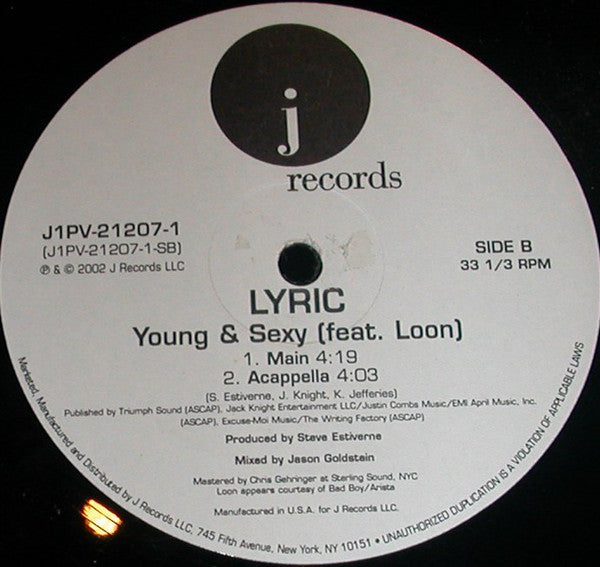 Lyric (4) Feat. Loon : Young & Sexy (12", Promo)