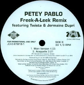 Petey Pablo Featuring Twista & Jermaine Dupri : Freek-A-Leek (Remix) (12", Promo)