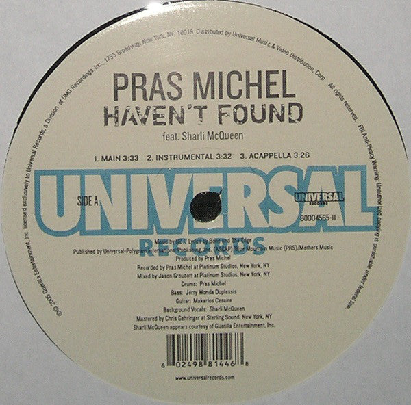 Pras Michel : Haven't Found (12")
